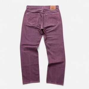 Levi's 501 Button Fly Straight Leg Purple Denim Jeans 35x30.5*